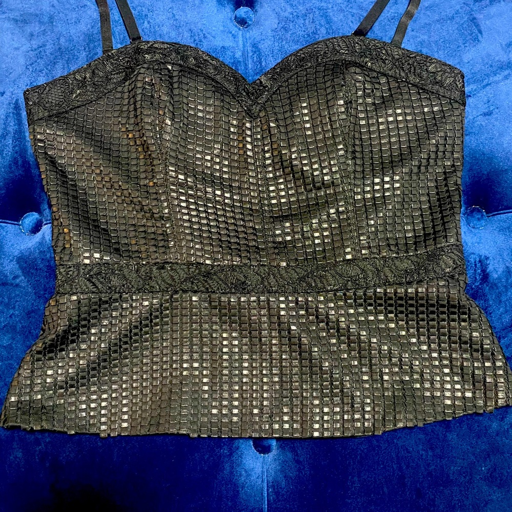 Black Bebe Bustier, size Medium brand new without tags